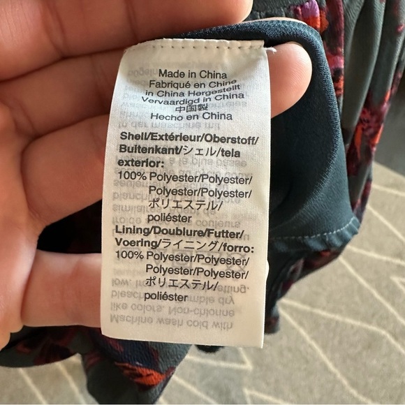 Madewell Gray and Maroon Floral A-line Chiffon Mini Dress - Picture 6 of 7